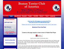 Tablet Screenshot of bostonterrierclubofamerica.org
